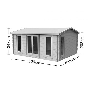 Rushock 5.0m x 4.0m Log Cabin