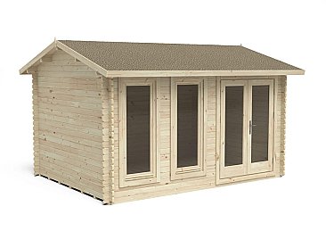 Chiltern 4.0m x 3.0m Log Cabin Double Glazed 24kg Felt, Plus Underlay