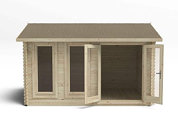 Chiltern 4.0m x 3.0m Log Cabin Double Glazed with Felt Shingles and Underlay