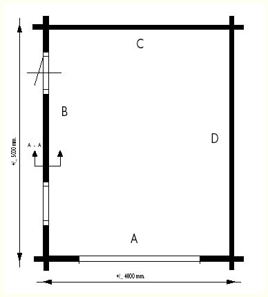 Lugarde Kentucky Log Cabin Garage 4.0m x 5.0m Plan