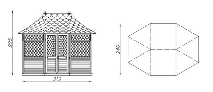 J-Class Georgian Pavilion plan and dimensions