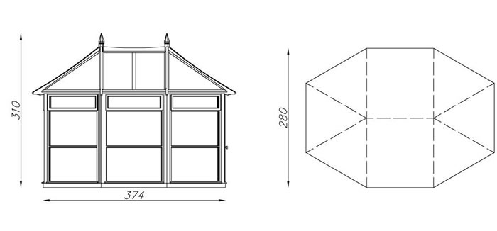 J-Class Edwardian Greenhouse Plans and Dimensions