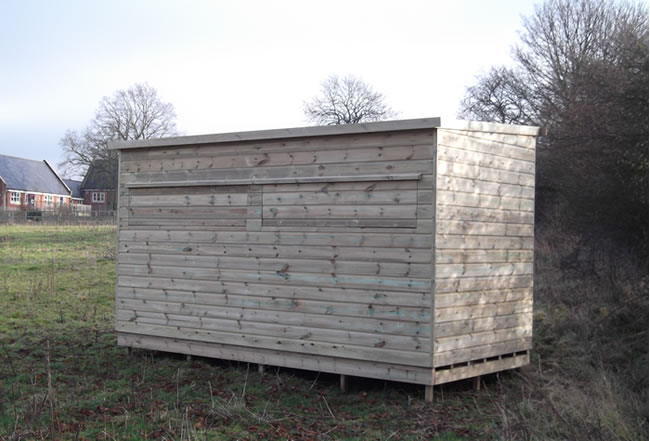 Bespoke Bird Watching Shed with closed hatches