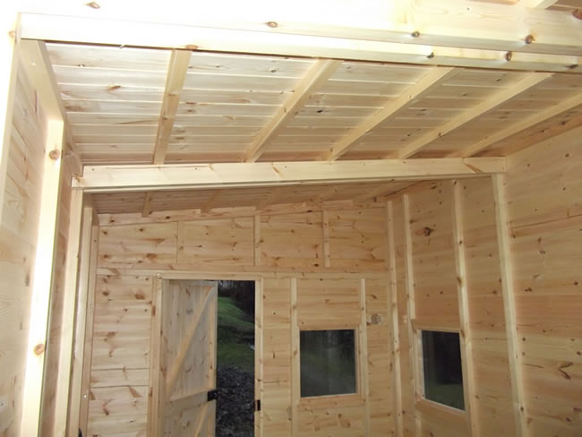 Internal shot of Pent Shed