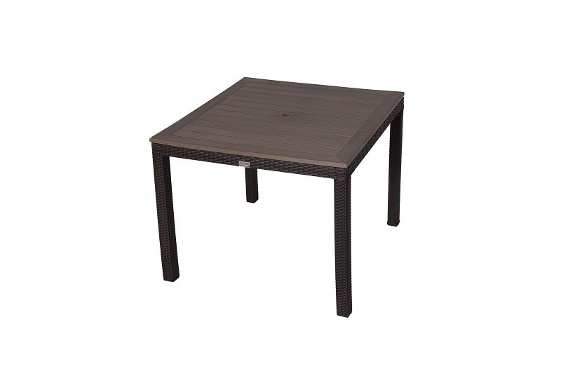 Square Rattan Table With Plaswood Top