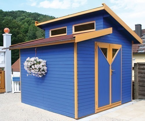 Dual pent roof shed