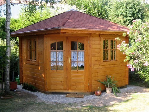 45mm corner log cabin