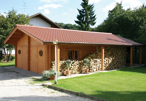 Double Garage Log Cabin