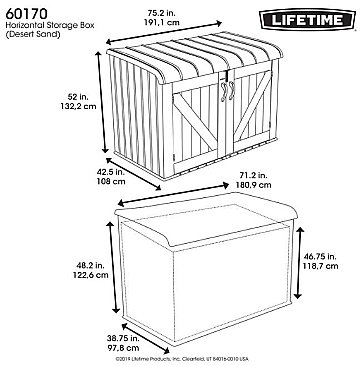 Lifetime Horizontal Storage Unit 6' x 3'5"