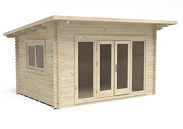 Melbury 4.0m x 3.0m Log Cabin Single Glazed 24kg Polyester Felt, No Underlay