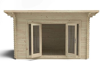 Melbury 4.0m x 3.0m Log Cabin Single Glazed 24kg Polyester Felt, No Underlay