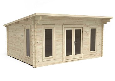 Mendip 5.0m x 4.0m Log Cabin Double Glazed, 24kg Polyester Felt, No Underlay