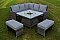 Boston - Casual Dining Set with Square Table & Firepit (Dark Grey)