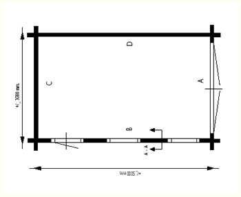 Lugarde Colorado Log Cabin Garage 5.0m x 3.0m Plan