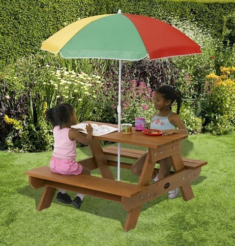 Junior Rectangular Table with Parasol