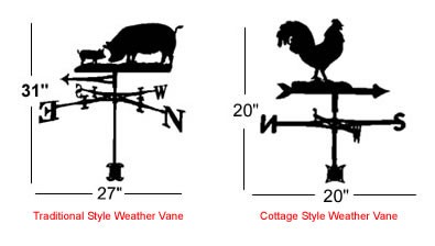 Traditional and Cottage Style Weather Vanes