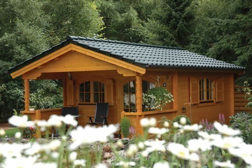 45mm double glazed log cabin