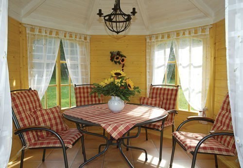 A view inside the summerhouse